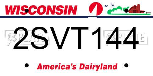 2SVT144 Wisconsin License Plate