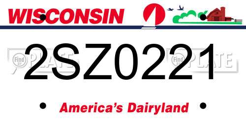 2SZ0221 Wisconsin License Plate