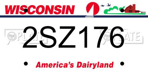 2SZ176 Wisconsin License Plate