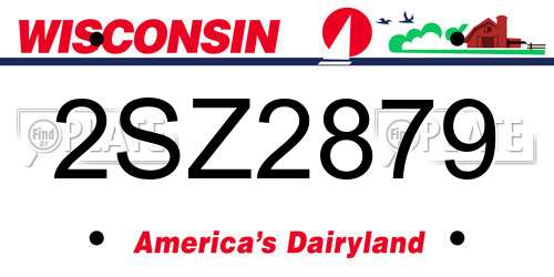 2SZ2879 Wisconsin License Plate