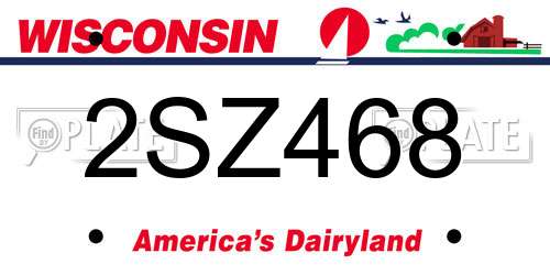 2SZ468 Wisconsin License Plate