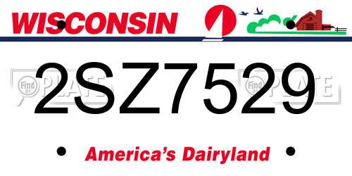 2SZ7529 Wisconsin License Plate
