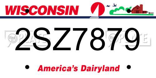 2SZ7879 Wisconsin License Plate
