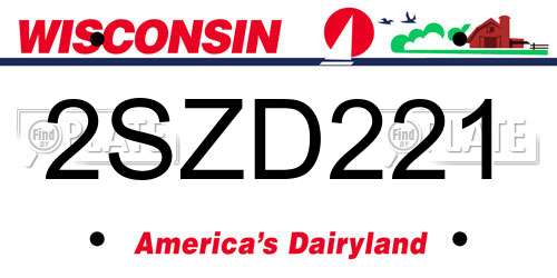 2SZD221 Wisconsin License Plate