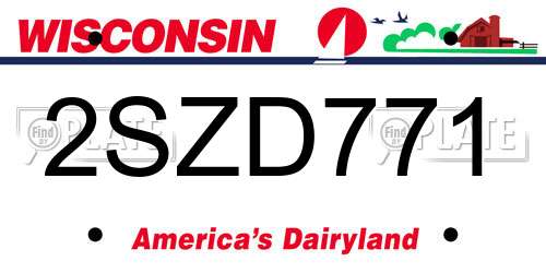 2SZD771 Wisconsin License Plate