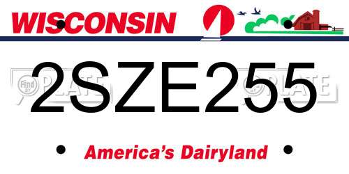 2SZE255 Wisconsin License Plate