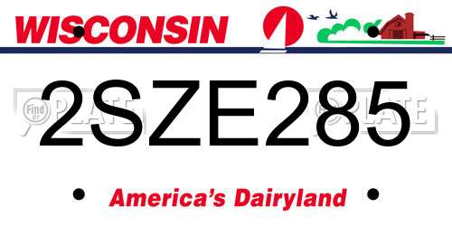 2SZE285 Wisconsin License Plate