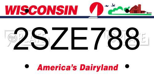 2SZE788 Wisconsin License Plate
