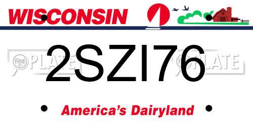 2SZI76 Wisconsin License Plate