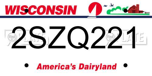 2SZQ221 Wisconsin License Plate