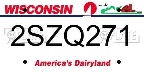 2SZQ271 Wisconsin License Plate