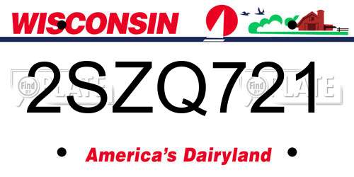 2SZQ721 Wisconsin License Plate