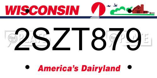 2SZT879 Wisconsin License Plate