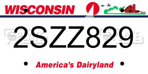 2SZZ829 Wisconsin License Plate