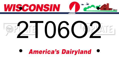 2T06O2 Wisconsin License Plate