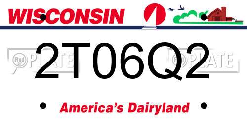 2T06Q2 Wisconsin License Plate