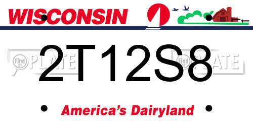 2T12S8 Wisconsin License Plate