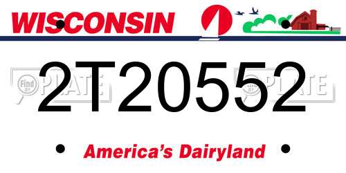 2T20552 Wisconsin License Plate