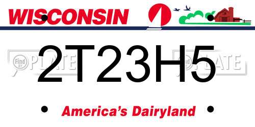 2T23H5 Wisconsin License Plate