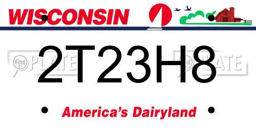 2T23H8 Wisconsin License Plate