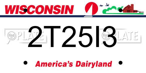 2T25I3 Wisconsin License Plate