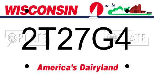 2T27G4 Wisconsin License Plate