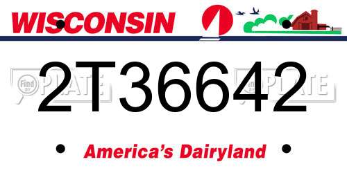 2T36642 Wisconsin License Plate
