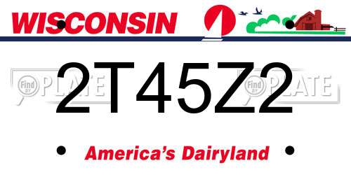 2T45Z2 Wisconsin License Plate