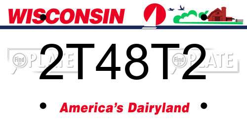 2T48T2 Wisconsin License Plate