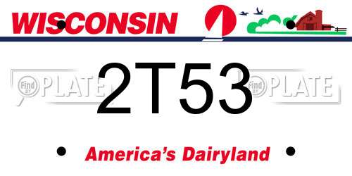 2T53 Wisconsin License Plate