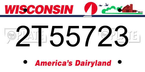 2T55723 Wisconsin License Plate