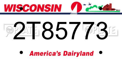 2T85773 Wisconsin License Plate