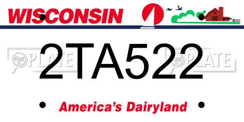 2TA522 Wisconsin License Plate