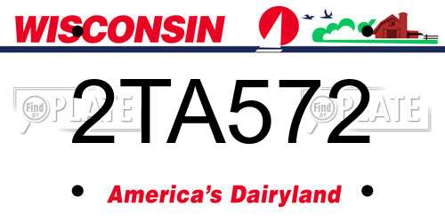 2TA572 Wisconsin License Plate
