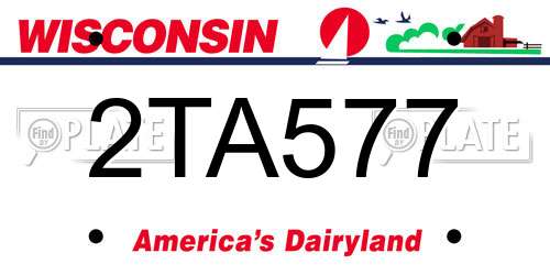 2TA577 Wisconsin License Plate