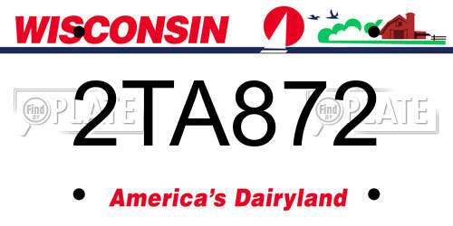 2TA872 Wisconsin License Plate