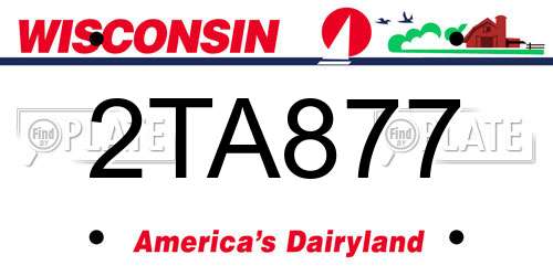 2TA877 Wisconsin License Plate
