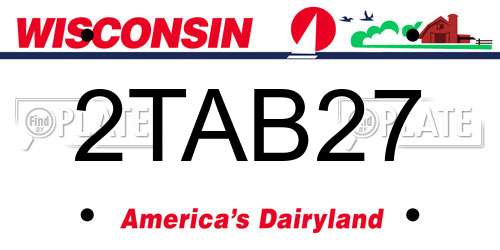 2TAB27 Wisconsin License Plate