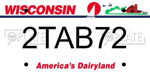2TAB72 Wisconsin License Plate