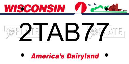 2TAB77 Wisconsin License Plate