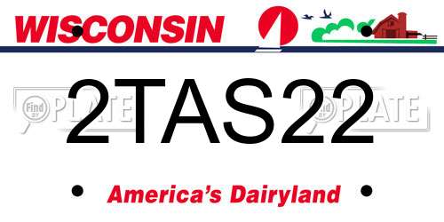 2TAS22 Wisconsin License Plate