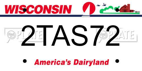 2TAS72 Wisconsin License Plate