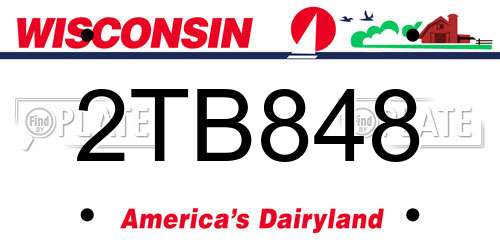 2TB848 Wisconsin License Plate