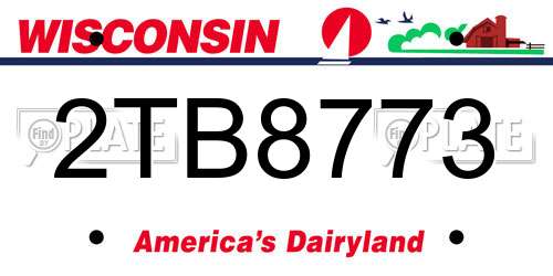 2TB8773 Wisconsin License Plate