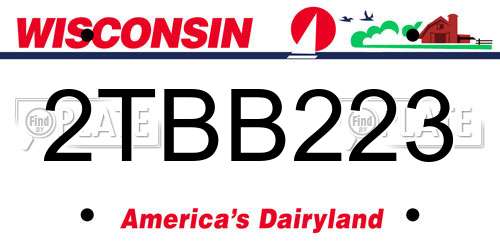 2TBB223 Wisconsin License Plate