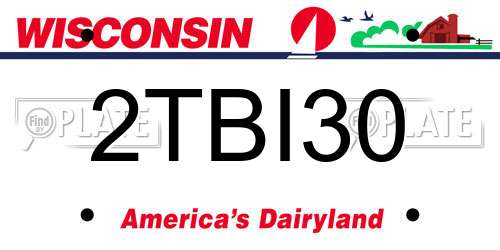 2TBI30 Wisconsin License Plate