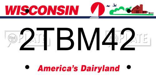 2TBM42 Wisconsin License Plate