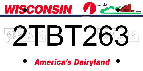 2TBT263 Wisconsin License Plate