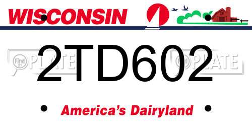 2TD602 Wisconsin License Plate