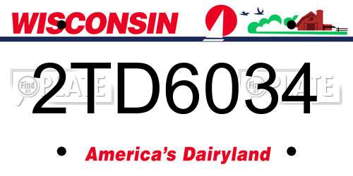 2TD6034 Wisconsin License Plate
